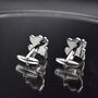 Santa Claus Cufflinks Christmas Gift For Him Festive Red And Silver Design, thumbnail 5 of 5
