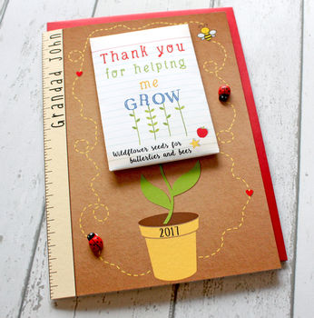 Thank You For Helping Me Grow Card And Seed Packet Gift, 2 of 8