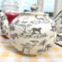 Six Cup Teapot In Black Safari Design, thumbnail 1 of 9