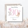 Cats 30th Birthday Card, Personalised Pink Cat Lover Birthday Card, thumbnail 2 of 3