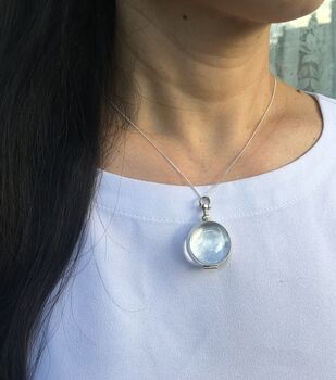 See Through Glass And Silver Locket Necklace, 6 of 12