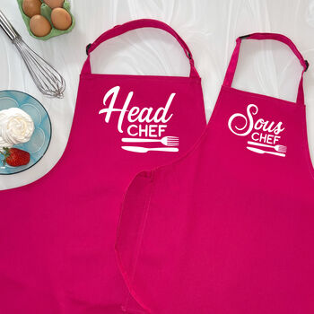 Head Chef And Sous Chef Matching Apron Set, 5 of 11