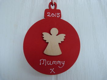 Personalised Christmas Angel Bauble Decoration, 4 of 4