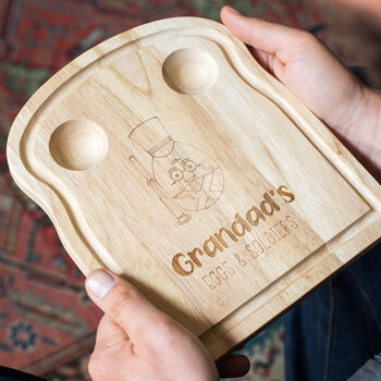 Personalised Egg And Soldiers Toast Chopping Board, 2 of 4