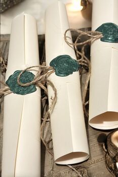 Handwritten Vintage Scroll With Twine And Green Wax Seal, 4 of 7