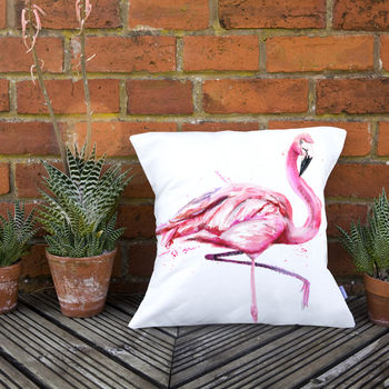 Inky Flamingo Luxury Cushion And Inner, 4 of 4