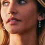 Peace Heart Peridot Sterling Silver/Gold Statement Earrings, thumbnail 1 of 8