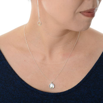 Silver Closed Circle With Gold Ball Mini Pendant, 2 of 6