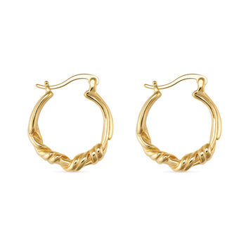 Chunky 14 K Gold Or Silver Twisted Hoop Earrings, 4 of 6