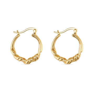 Chunky 14 K Gold Or Silver Twisted Hoop Earrings, 3 of 8