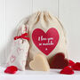 Personalised Red Heart Organic Gift Bag Set, thumbnail 1 of 4