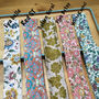 Luxurious 100% Silk Liberty Print Skinny Scarf Floral Patterns, thumbnail 2 of 6