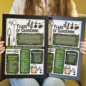 'A Lifetime Of Gardening' Personalised Print Gift For Gardeners, 3 of 7