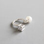 Sterling Silver Pearl And Crystal Reversible Ear Cuff, thumbnail 1 of 5