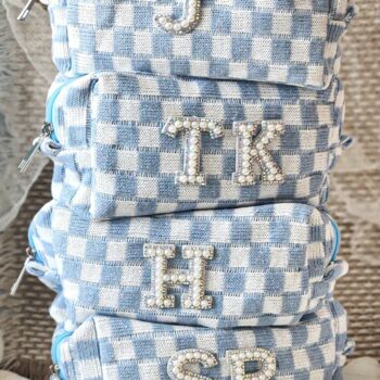 Personalised Pearl Monogram Cosmetic Case Toiletry Bag, 2 of 7