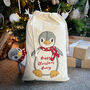 Penguin Personalised Children's Christmas Sack, thumbnail 1 of 3