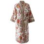 Peach Floral Waffle Cotton Dressing Gown, thumbnail 5 of 5