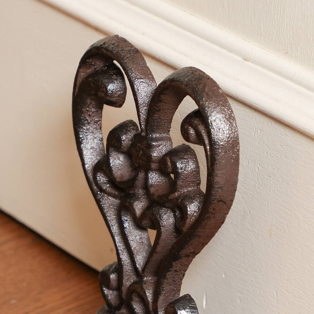 Antique Style Cast Iron Heart Door Stop By Dibor 2423