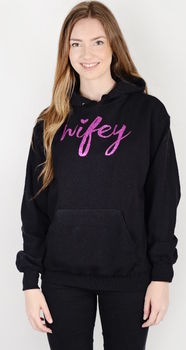'Wifey' Glitter Sweatshirt/Hoody, 2 of 2