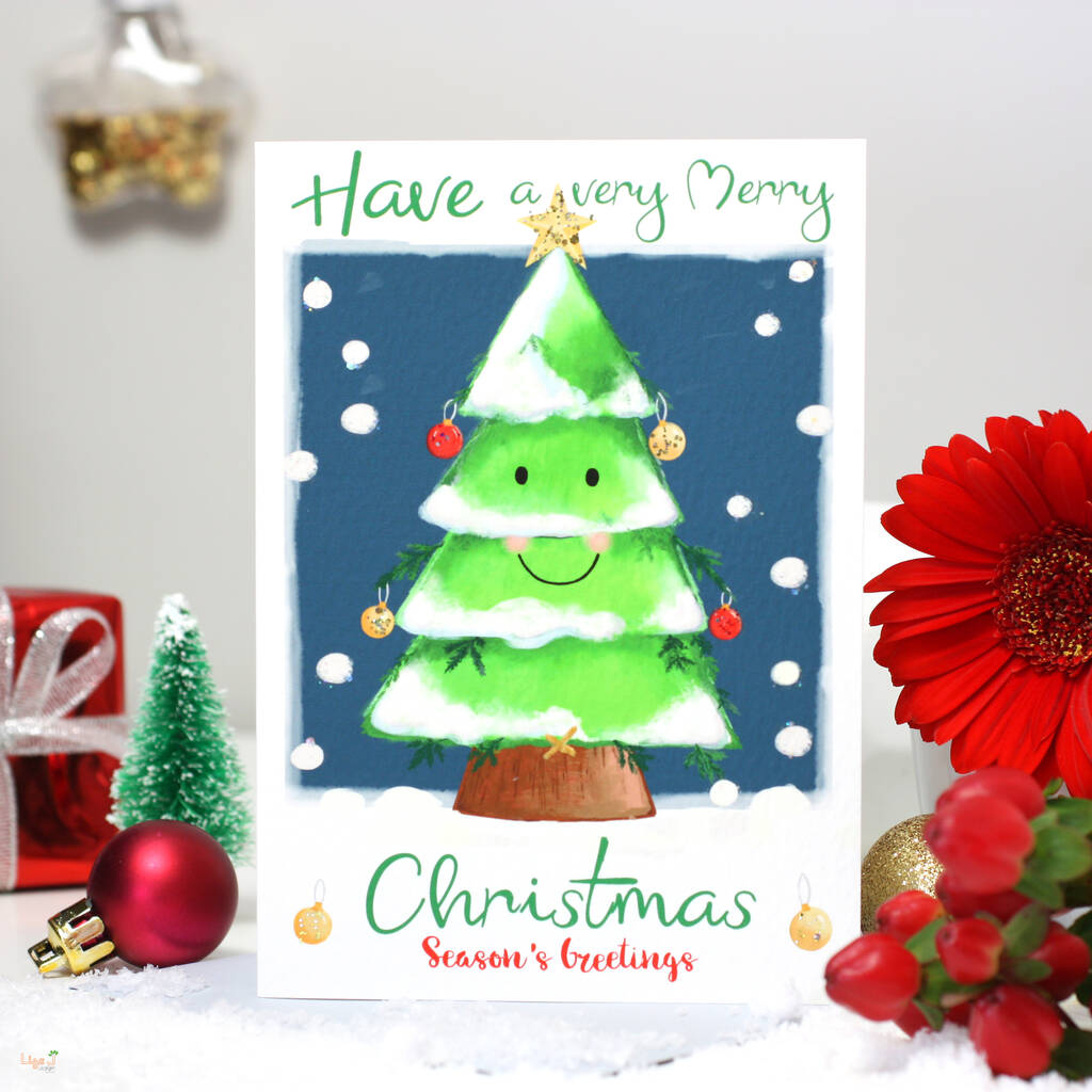 'Season's Greetings' Festive Tree Christmas Card, 1 of 7