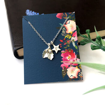 Personalised Holly And Initial Star Necklace, 5 of 10