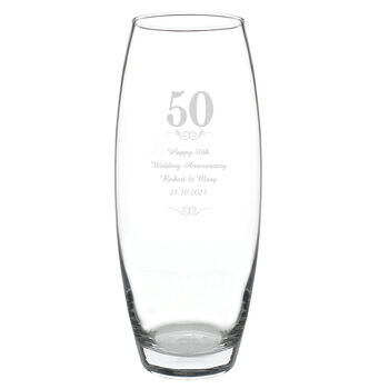 Personalised 50th Wedding Anniversary Vase, 2 of 2
