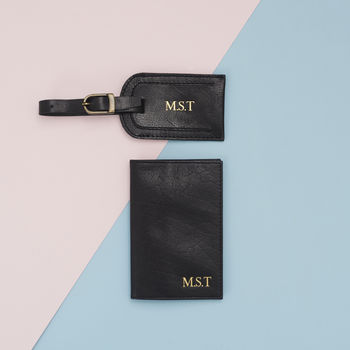 Matching Leather Passport Cover And Luggage Tag Set, 4 of 10