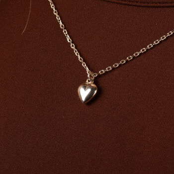 Puffy Heart Sterling Silver Necklace, 2 of 7