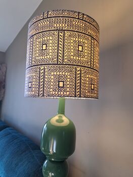 Drum Lampshade Blue And Ecru, 4 of 4