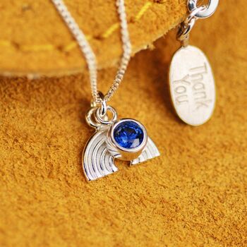 Sterling Silver Rainbow And Birthstone Charm Necklace, 2 of 7