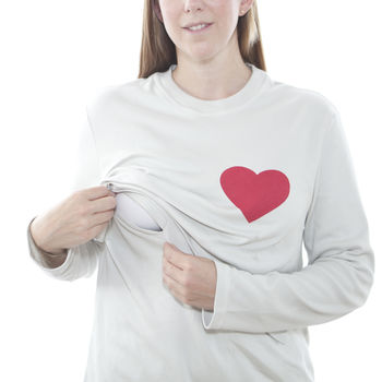 Breastfeeding Pyjamas With Heart Print, 6 of 6