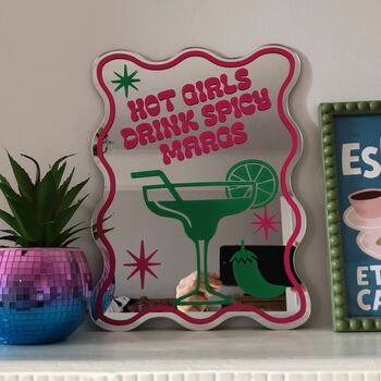 Wavy Edge Spicy Margarita Mirror, 3 of 4