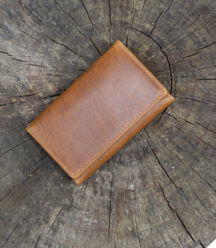 Personalised Luxury Tan Leather Key Holder Wallet Gift Boxed, 3 of 7
