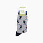 Football Players Bamboo Socks In Light Grey, thumbnail 4 of 4