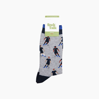 Football Players Bamboo Socks In Light Grey, 4 of 4