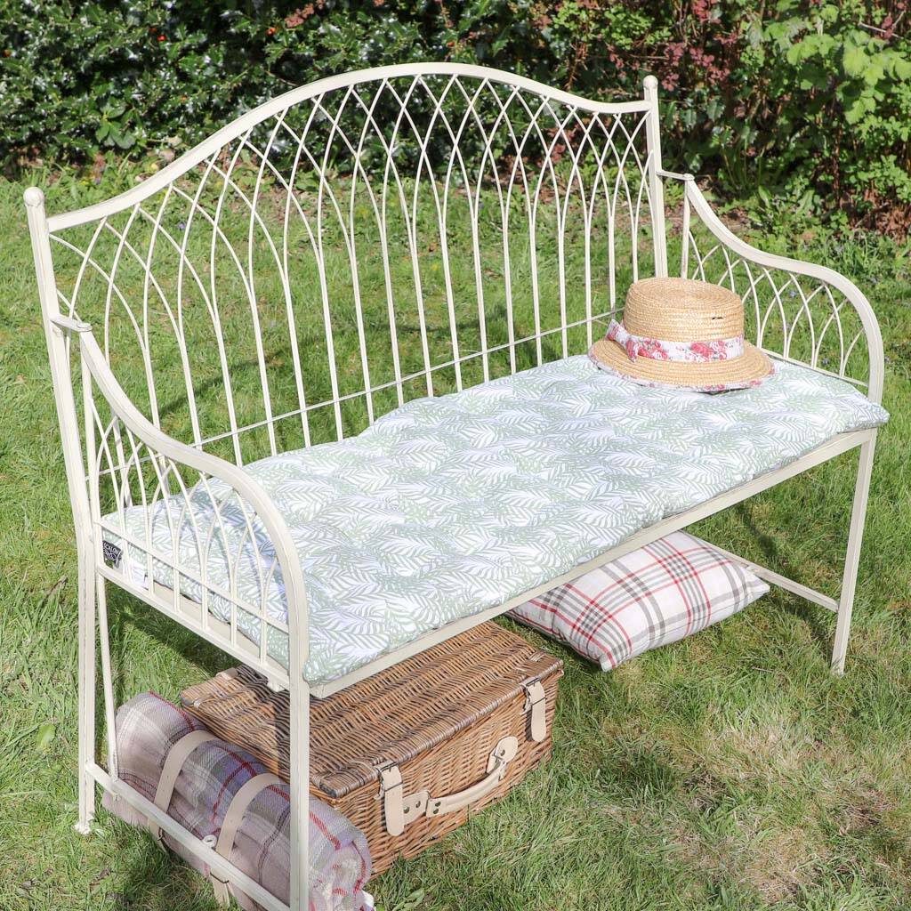 tropical fern padded garden bench cushion by dibor