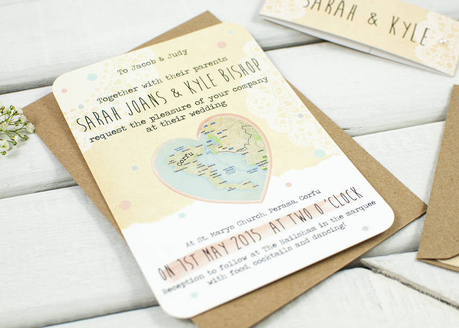 map wedding invitations by norma amp dorothy - Original Map Wedding Invitations