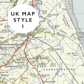 Personalised Vintage Map Serving Mat, 3 of 6