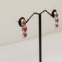 Red Ruby Silver Stud Earrings Set, thumbnail 2 of 7