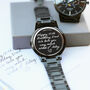 Men's Handwritten Personalised Message Watch In Black, thumbnail 7 of 8