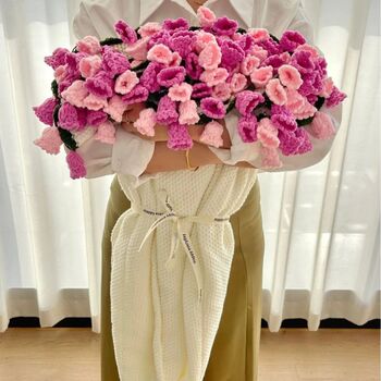 Colourful Handmade Crochet Flower Bouquet Throw Blanket, 3 of 9