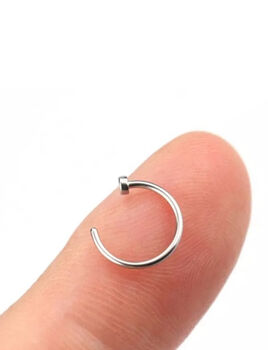 Titanium Open Nose Ring 8mm, 2 of 12