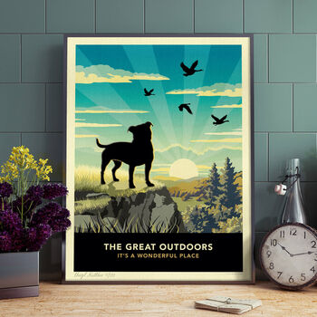 Scenic Staffordshire Bull Terrier Limited Edition Print, 3 of 8