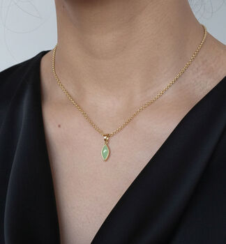 Nekomeishi Green Semi Precious Cats Eye Pendant, 4 of 5