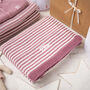 Dawn Pink And Petal Pink Dainty Stripe Baby Blanket, thumbnail 3 of 12
