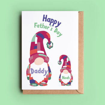 Big And Little Gnome Personalised Father's Day Card, 2 of 3