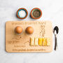 Personalised Egg And Soldiers Wooden Cutting Board, thumbnail 3 of 10