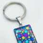 Rectangle Disco Keyring With Colourful Sparkles, thumbnail 7 of 8