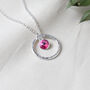 Sterling Silver Eternity Circle And Birthstone Necklace, thumbnail 3 of 5