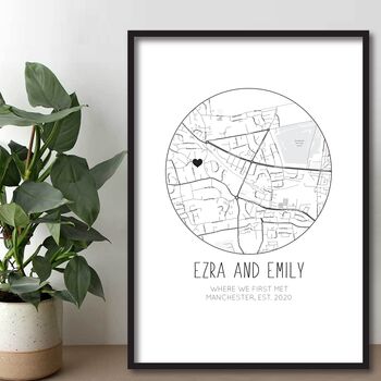 Personalised Where We First Met, Location Gift Print, 7 of 9